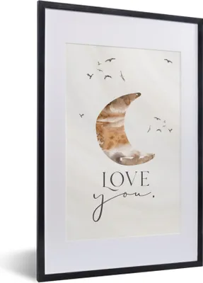 Produktbild von MuchoWow® Gerahmtes Poster Zitate - Sprichwörter - Kinder - Liebe dich - Jungen - Mädchen - Kinder 40x60 cm - Poster mit Schwarzem Bilderrahmen Wandposter Rahmen Foto Bilder - Poster in Rahmen