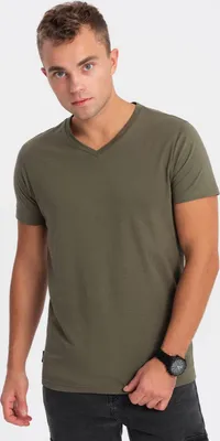 Obrázok produktu pre Ombre Clothing Pánske tričko s krátkym rukávom Heman tmavo olivová S