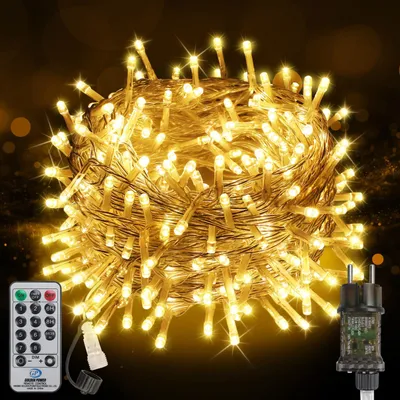 Lichterkette 20 m, 200 LEDs, warmweiß, dimmbar, IP65, 8 Modi