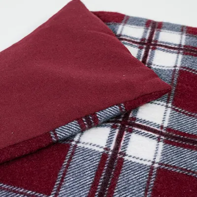 Produktbild von Johanniskernkissen 30 x 20 cm, Flanell karo-rot - Als Wärmekissen & Kältekissen - Körnerkissen für Mikrowelle und Backofen - 30x20cm