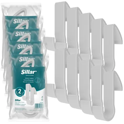 Image de Sillar 10x Crochet radiateur blanc – Porte-serviettes pour salle de bain, crochet pour peignoir, montage sans fixation murale