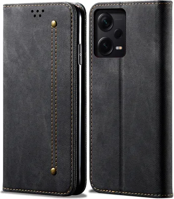 Produktbild von Redmi Note 12 Pro+ 5G Hülle, Leder Brieftasche Flip Bookstyle Schutzhülle mit Standfunktion für Xiaomi Redmi Note 12 Pro+ 5G Schwarz