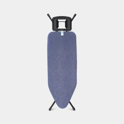 Immagine prodotto di Asse da stiro C, 124x45 cm, ripiano d'appoggio rigido per il ferro da stiro, telaio nero da 25 mm, Denim Blue