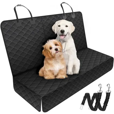 Produktbild von Hundedecke Auto Rückbank, Wasserdicht & Kratzfest, mit 2 Hundesitzgurten, Universalgröße 134x118cm