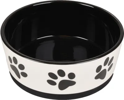 Immagine prodotto di Ciotola per cibo e acqua Flamingo Kenzo in Vetroceramica, bianco e nero, dimensioni: 18 cm