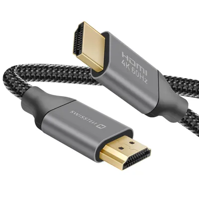 Produktbild von Swissten, HDMI auf HDMI 2.0 Videokabel 60Hz mit Ultra HD Kabel / 4K Übertragung, Schwarz