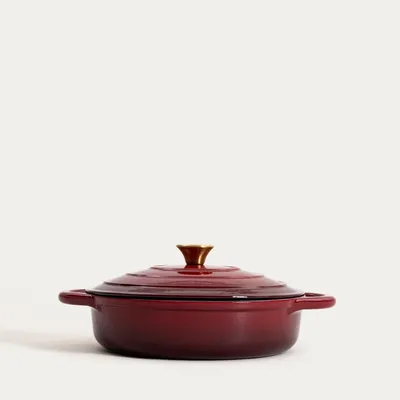 Zdjęcie produktu dla HOMLA Garnek ANDREAS bordowy płaski ombre, 28 cm 2,5 l