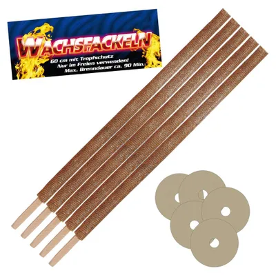 Produktbild von Wachstuchfackeln 60 cm 5 Stück
