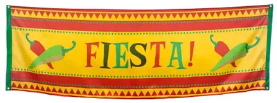 Imagen del producto de Bandera de poliéster para fiestas, 74x220 cm – Artículos de decoración para fiestas temáticas de México (Partydeko)