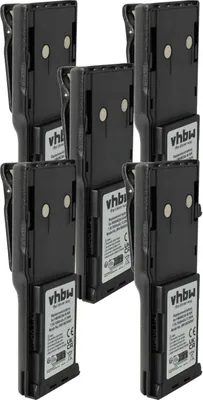 Produktbild von vhbw 5x Akku Ersatz für Motorola HNN8133C, HNN9628AR, HNN9628A, HNN8308A, HNN9628 für Funkgerät, Walkie Talkie (1800 mAh, 7,5 V, NiMH) + Gürtelclip