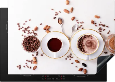 Produktbild von KitchenYeah© Herdabdeckplatte Kaffee - Kaffeebohnen - Schokolade , 75x52cm, Küche Deko, Glaskeramikkochfeld Herdabdeckung, Abdeckplatte fùr Kochfeld