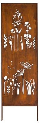 Produktbild von Sichtschutz Metall - 160 cm x 50 cm - Edelrost - Rostoptik Sichtschutz für Garten - Sichtschutzelement - Sichtschutzwand - Gartendekoration Zaun