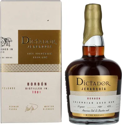 Produktbild von Dictador JERARQUÍA 39 Years Old BORBÓN Rum 1981 43% Vol. 0,7l in Geschenkbox