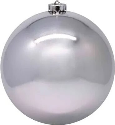 Produktbild von 1x Weihnachtskugeln Christbaumkugeln XL aus Kunststoff silber Ø20cm