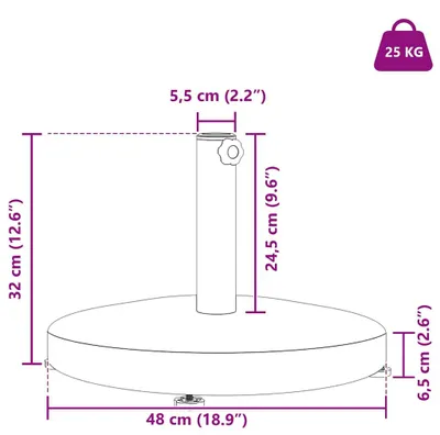 Immagine prodotto di Supporto per ombrellone - Portombrellone - Base per ombrellone - Base a croce - Base riempibile - Peso: 25 kg