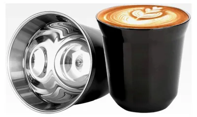 Produktbild von Espressotassen 2er Set aus 304 Edelstahl, 80ml