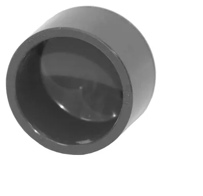 Produktbild von HAF 1x PVC Fittings Klebekappe mit 50mm Klebemuffe | Endkappe aus grauem PVC-U | Endstück für PVC Rohr | PN16 für Poolverrohrung, Rohrleitung & Teich