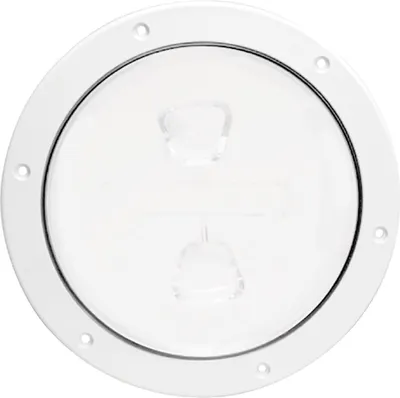 Zdjęcie produktu dla Beckson Marine Smooth Unscrewable Deck Plate 8 Inch White Biały Jeden rozmiar