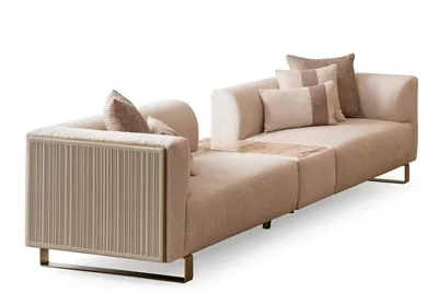 Zdjęcie produktu dla Elegancki zestaw wypoczynkowy do salonu: sofa i stolik kawowy w designerskim stylu