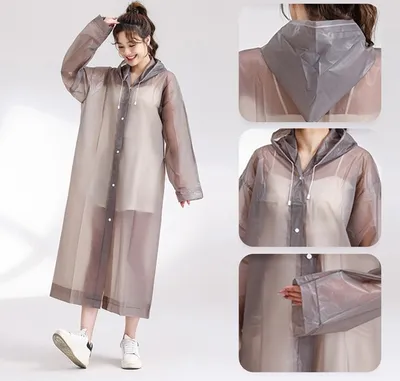 Ausing Regenponcho Transparent - Wiederverwendbarer Regenschutz Für Outdoor
