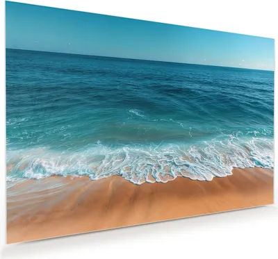 Produktbild von Glasbild 90x60cm in XXL für Wohnzimmer, Schlafzimmer Motiv Sandstrand Wellen