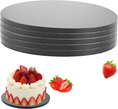Produktbild von Tortenunterlagen rund, schwarz, 30 cm Durchmesser, 5 Stück, für die Küche