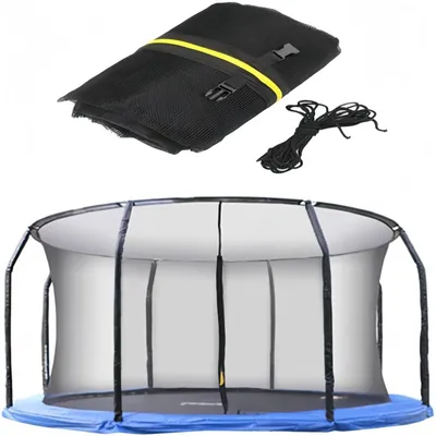 Zdjęcie produktu dla Siateczka ochronna do trampoliny o średnicy 244/305/366/427 cm, z wewnętrznym zamkiem i klamrami