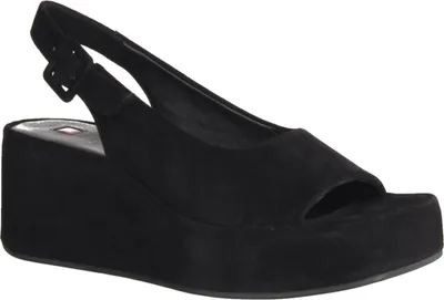 Produktbild von Högl 1-102512 auffällige und elegante Damensandale, Leder, Schwarz, Keilabsatz - Damenschuhe Top Trends, Schwarz, leder (velourkid)