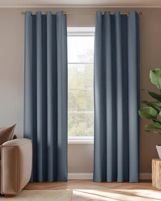 Produktbild von Fertigvorhang HOOMstyle - Blickdicht - Vorhang mit Ösen - 140x270 cm - Blau / Denim