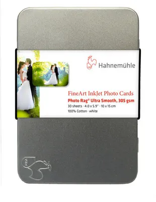 Obrázek produktu pro Hahnemühle 10640774, Hladké, 305 g/m², InkJet, 10x15 cm, Bílá, 30 listy