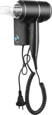 Produktbild von QL Haartrockner, 2000W Ionen Föhn mit Wandhalterung und USB-Steckdose, ThermoProtect Technologie, ideal für Hotel und Zuhause, Schwarz Matt