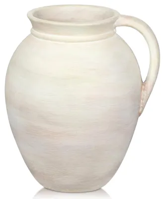 Produktbild von Terrakotta Vase mit Griffen, Dekorative Tischvase für Pampasgras