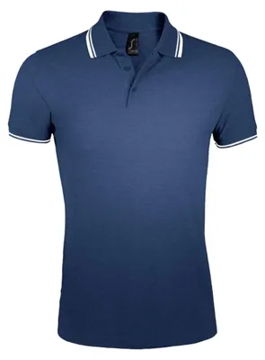 Image de SOLS - Polo « Pasadena » pour homme LT1434 (S) (bleu foncé/blanc)