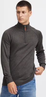 Produktbild von BLEND BHDanovan Herren Strickpullover Troyer Feinstrick Pullover mit Troyerkragen Reißverschluss Rippbündchen Baumwollmischung Regular fit
