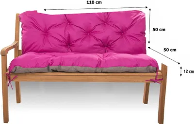 Produktbild von Gartenbankkissen 110×50×50 cm Rosa – bequemes Sitz- und Rückenkissen für Gartenbank, Terrasse und Outdoor-Lounge