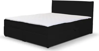 Produktbild von VENASI GLORIA Boxspringbett 160x200 mit Bettkästen H2/H3 Matratze SCHWARZ CORD