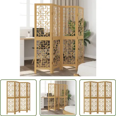 Productafbeelding van De Living Store 4-delige roomdivider, bruin, massief Paulowniahout