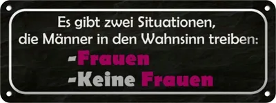 Produktbild von vianmo Blechschild 10x27 cm Männer Wahnsinn Frauen keine Spruch Zitat