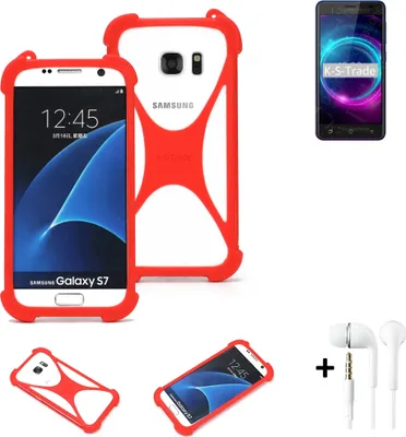 Produktbild von Handy-hülle + Kopfhörer kompatibel mit BQ Mobile BQ-5046L Choice LTE Schutz-hülle Bumper Silikon Schutz Hülle Cover Case Silikoncase Silikonbumper