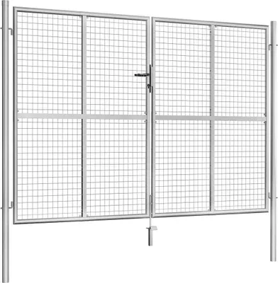 Obrázek produktu pro vidaXL Pozinkovaná ocelová zahradní brána 300 x 175 cm stříbrná