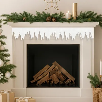 Produktbild von com-four® 5 Meter Eiszapfen Girlande als Weihnachtsdeko - Fensterbilder Weihnachten - Eiszapfen Winterdeko für Fenster und Türen