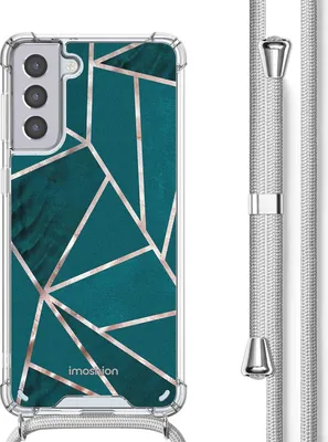 Produktbild von imoshion Design Hülle mit Band Samsung Galaxy S21 - Petrol Green Graphic
