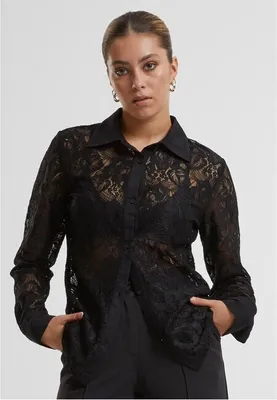 Image de Chemisier en dentelle pour femmes Urban Classics, couleur noire, taille M
