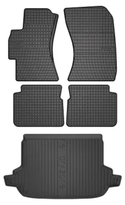 Productafbeelding van Rubberen automatten + kofferbakmat voor Subaru Forester IV 2013-2018 (SUV) – 5-delig, zwart, op maat – Wielganizator SolidPRO