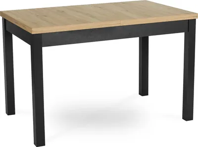 Produktbild von Esstisch Skubi ausziehbar 120-160 cm Eiche Riviera schwarz