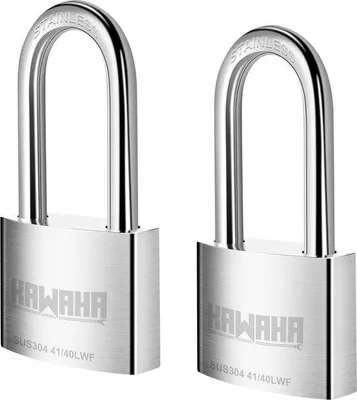 Produktbild von Famanu Vorhängeschloss mit langer Bügel - hohe Sicherheit, rostfreier Stahl, 40 mm, 2 Schlüssel