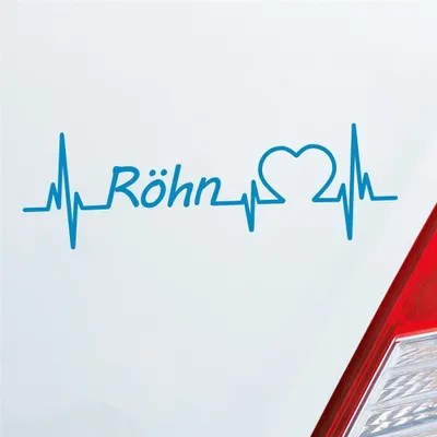 Produktbild von Auto Aufkleber Röhn Puls Herzschlag mit Ferien Region Motiv 19x6 cm Hellblau Sticker Heckscheibenaufkleber