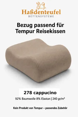 Produktbild von Kissenbezug passend für TEMPUR Reisekissen 25 x 31 x 10/7 cm – Baumwolle Elasthan, KI-generiertes Bild
