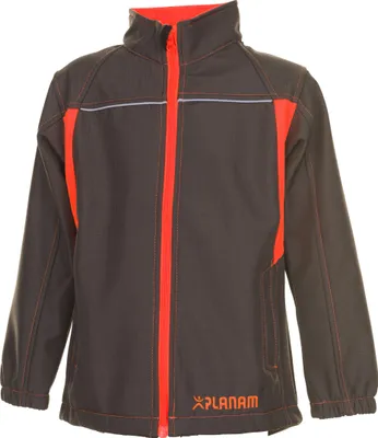 Produktbild von Größe 122/128 Kinder Planam Junior Softshelljacke oliv orange Modell 6132