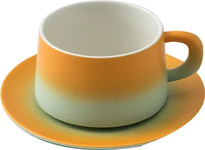 Produktbild von Keramik-Kaffeetasse mit Untertassen-Set, süße kreative Tasse für Büro und Zuhause, 190 ml für Latte, Tee, Milch